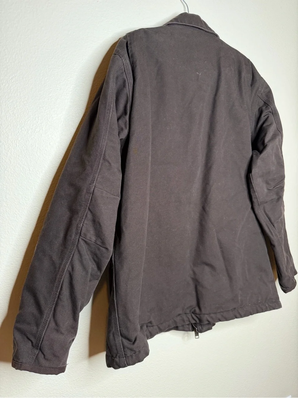 Carhartt Men's Bartlett Loose Fit Washed Duck Sherpa-Lined Coat XL Dark Brown